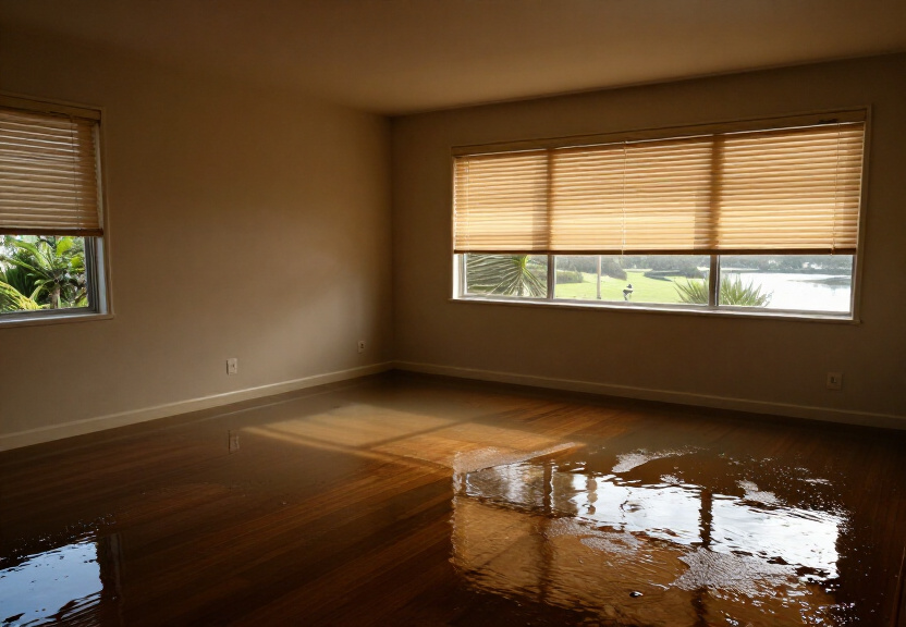 Waterlogged kitchen in Neutral Bay before drying